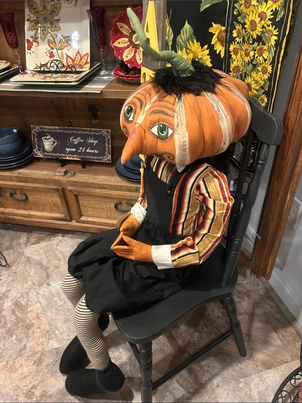NWT Jos Spencer Gilbert Halloween Pumpkin Head 48” Collectible Doll - Picture 2 of 4
